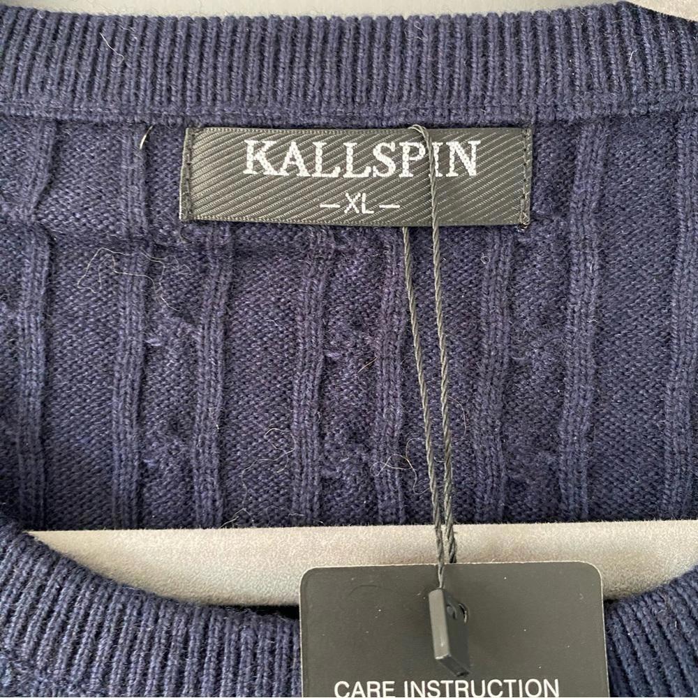 Cashmere Wool Cable Knit Sweater XL Navy Quiet Luxury Old Money Preppy - Picture 3 of 10
